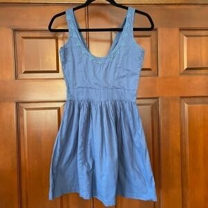 KERSH HEART EMBROIDERED NECKLINE SKATER DRESS